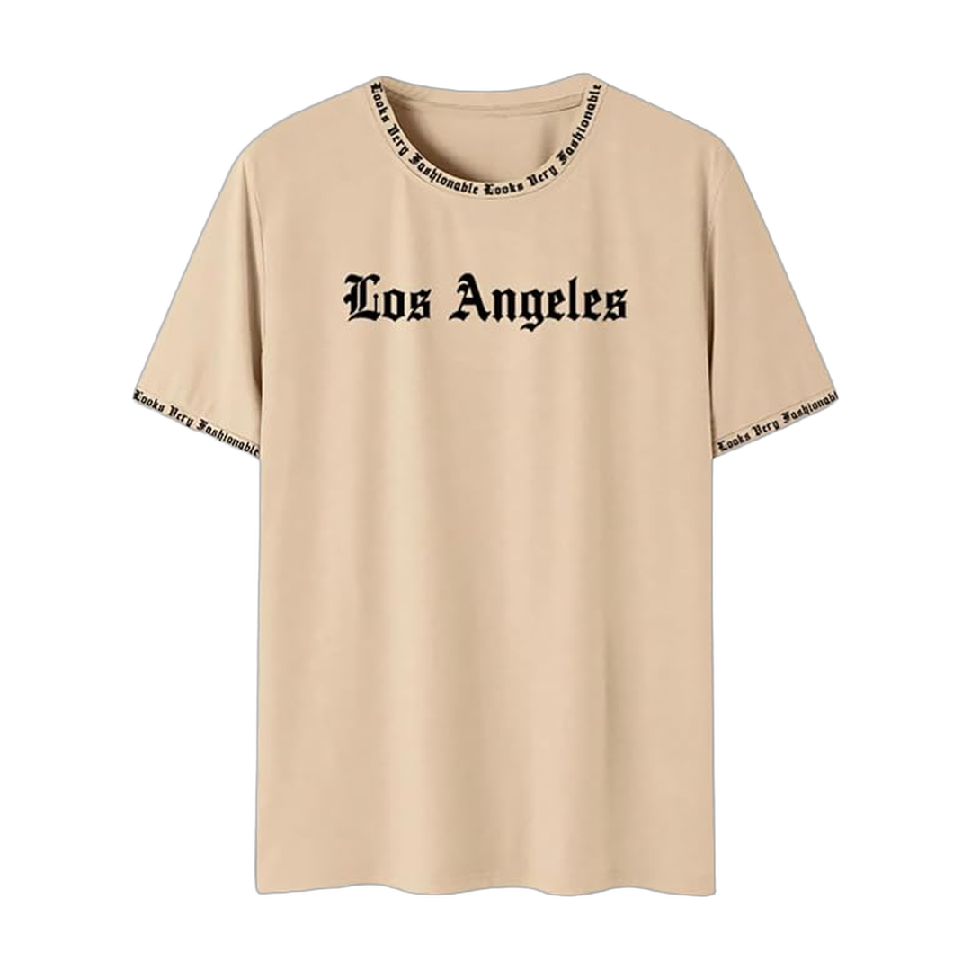 YOSUWOAI - T-Shirt Los Angeles Beige